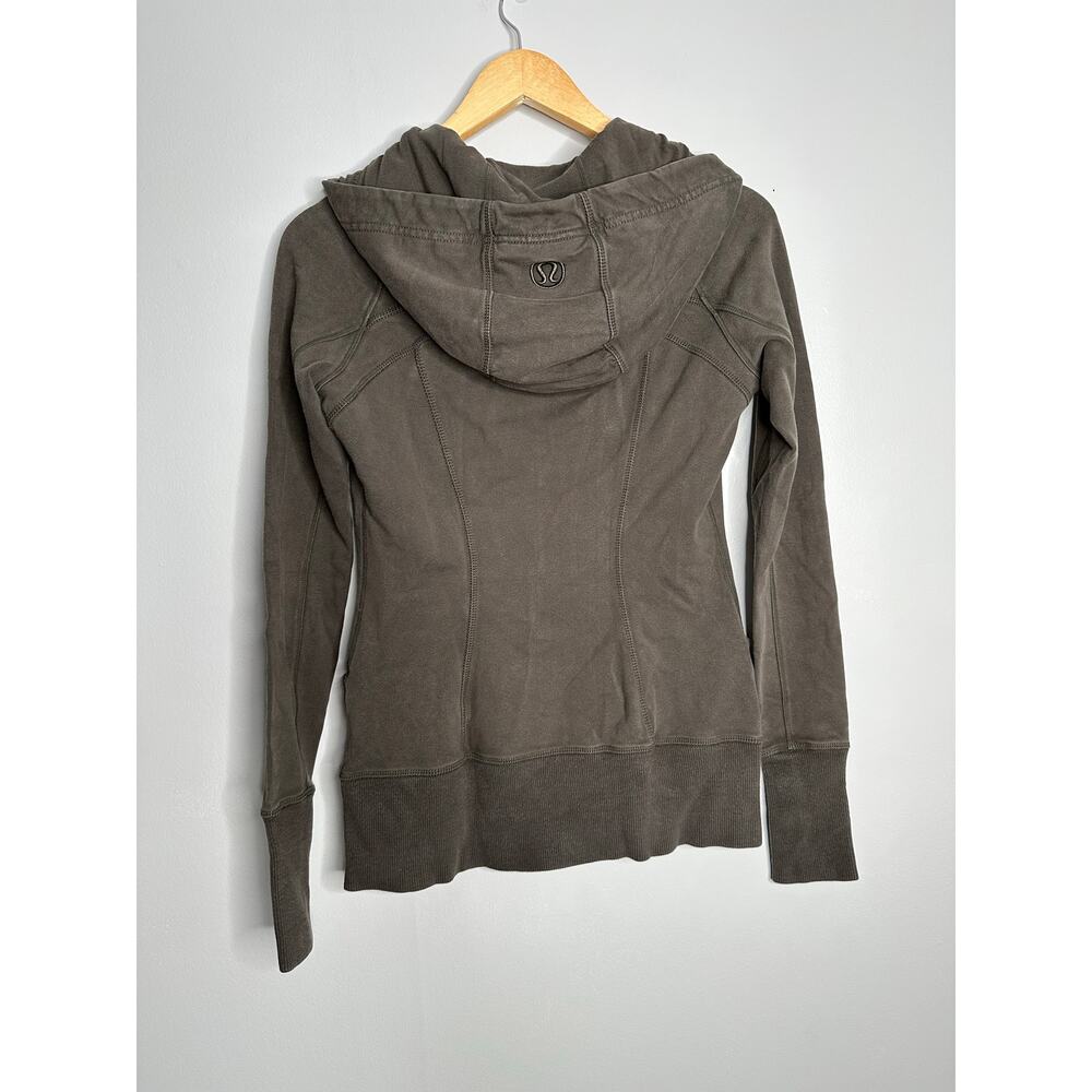 Lululemon Women's Grey / Green Full Zip Hooded Scuba Sweatshirt Size 6‎ - Picture 8 of 8